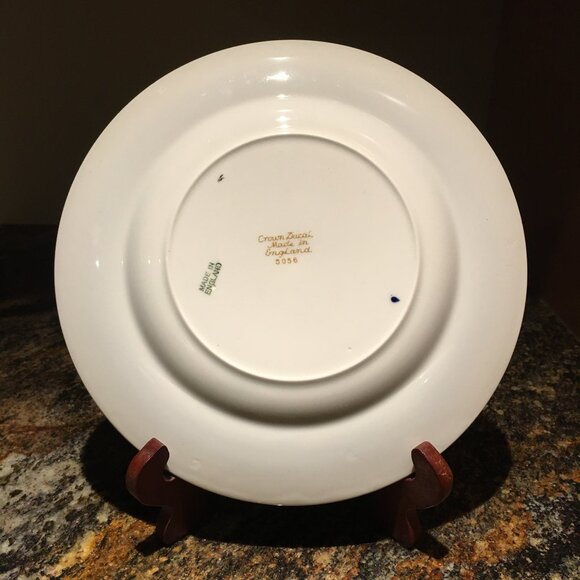 Vintage English CROWN DUCAL Cobalt and Gold Trim Dessert Plate #5 - Picture 2 of 7